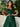 Off Shoulder Sequin Pleated Satin A-Line Prom Dress Long With Split - Emerald Green
