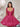 Bow Shoulder Bodice Mini Ball Gown Prom Dress - Hot Pink