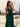 Cut Waist Halter Crystal Ruffle Ball Gown Prom Dress - Emerald Green