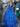 Deep V Neck Backless Ball Gown Prom Dress With Bow - Blue