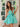 Deep V Neck Hand Made Floral Mini Ball Gown Prom Dress - Blue