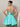 Deep V Neck Hand Made Floral Mini Ball Gown Prom Dress - Blue