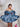 Off Shoulder Satin Bodice Mini Ball Gown Prom Dress - Dusty Blue