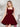 Bow Shoulder Scoop Satin Mini Ball Gown Prom Dress - Burgundy