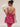 Hand Beading Backless Bow Ball Gown Prom Bridal Mini Dress - Hot Pink