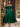 Bow Bodice Satin Ankel Ball Gown Prom Dress - Emerald Green