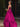 Boned Top Strapless Beaded Ball Gown Prom Dress With Bow - Fuchsia