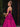 Boned Top Strapless Beaded Ball Gown Prom Dress With Bow - Fuchsia