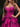 Boned Top Strapless Beaded Ball Gown Prom Dress With Bow - Fuchsia