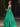 Boned Top Strapless Beaded Ball Gown Prom Dress With Bow - Emerald Green