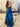 Ruffle Strapless Sparkly Ball Gown Prom Dress - Blue