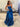 Ruffle Strapless Sparkly Ball Gown Prom Dress - Blue