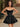 Removable Big Bow Bridal Prom Mini Dress - Black
