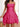 Puffy Satin Mini Ball Gown Prom Dress With Bow - Hot Pink