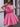 Hand Made Flower Pleated Mini Ball Gown Prom Dress - Hot Pink