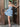 Cut Front Hot Fix Mini Tiered Ball Gown Prom Dress - Dusty Blue
