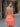 Cut Front Hot Fix Mini Tiered Ball Gown Prom Dress - Orange