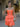 Cut Front Hot Fix Mini Tiered Ball Gown Prom Dress - Orange