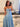 A-Line Cut Front Pleated Long Prom Dress - Baby Blue