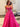 Bow Cut Front Bodice Crystal Ball Gown Prom Dress With Pockets - Hot Pink