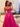 Bow Cut Front Bodice Crystal Ball Gown Prom Dress With Pockets - Hot Pink