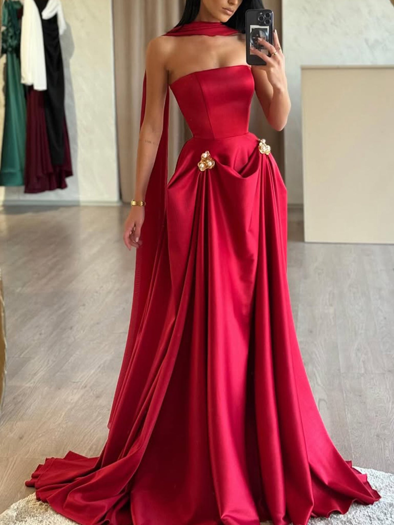 prom dresses with shawls 3D Floral Beaded Long Prom Dress Shawl Formal Dresses Lavender Evening SELINADRESS