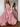 Derachable Hand Made Floral Bodice Ball Gown Prom Dress - Pink
