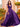 Luxury Hot Fix V-Neck A-Line Long Prom Dress With Bow - Purple