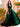 Luxury Hot Fix V-Neck A-Line Long Prom Dress With Bow - Emerald Green