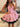 Shoulder Bows Floral Satin Boned Mini Ball Gown Prom Dress - Pink
