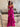Cut Side Cross Pleated Ruffle Ball Gown Prom Dress - Fuchsia