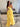 Cut Side Cross Pleated Ruffle Ball Gown Prom Dress - Yellow
