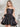 Boned Strapless Satin Mini Ruffle Ball Gown Prom Dress - Black