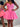 Layered Satin Ball Gown Mini Prom Dress - Hot Pink