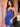 3D Rose Crystal Deep V Neck Mini Prom Dress - Royal Blue