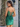Sheer Bodice Boned Crystal Mini Prom Dress - Turquoise