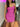 Scoop Satin Sheath Mini Prom Dress - Hot Pink