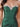 Crystal Hand Beading Satin Boned Backless Mini Prom Dress - Emerald Green