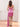 Waist Drop Pleated Boned Satin Mini Prom Dress - Hot Pink