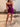 Cut Front Pleated Satin Mini Prom Dress - Purple