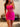 Illusion Bodice Satin Mini Sheath Prom Dress - Hot Pink