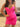Boned Bodice Pleates Satin Mini Prom Dress - Hot Pink