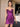 V Neck Bow Boned Mini Prom Dress - Grape