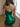 Sparkly Pleated Cross Satin Mini Prom Dress - Emerald Green