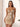 Hot Fix Satin V-Neck Backless Sheath Mini Prom Dress - Champagne