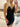 V-Neck Lace Embroidery Backless Mini Prom Dress - Black
