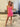 V-Neck Crystal Sheath Mini Prom Dress-Hot Pink