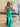 Bow Deep V-Neck Sparkly Mermaid Prom Dress - Turquoise