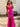 Scoop Boned Mermaid Prom Dress With Slit - Hot Pink