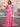 Bow Waist Spaghetti Strap Ruffle Mermaid Prom Dress With Slit - Hot Pink